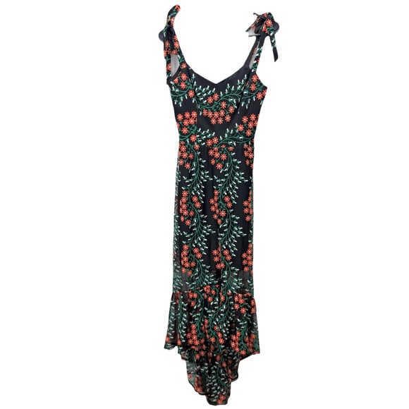 Dress the Population Wren Tie Shoulder Floral Embroidery Maxi Dress Size SMALL - Picture 5 of 13